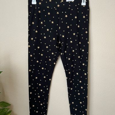 Style&Co Womens M Capri Leggings Black Beige Star Mid Rise Stretch Pants